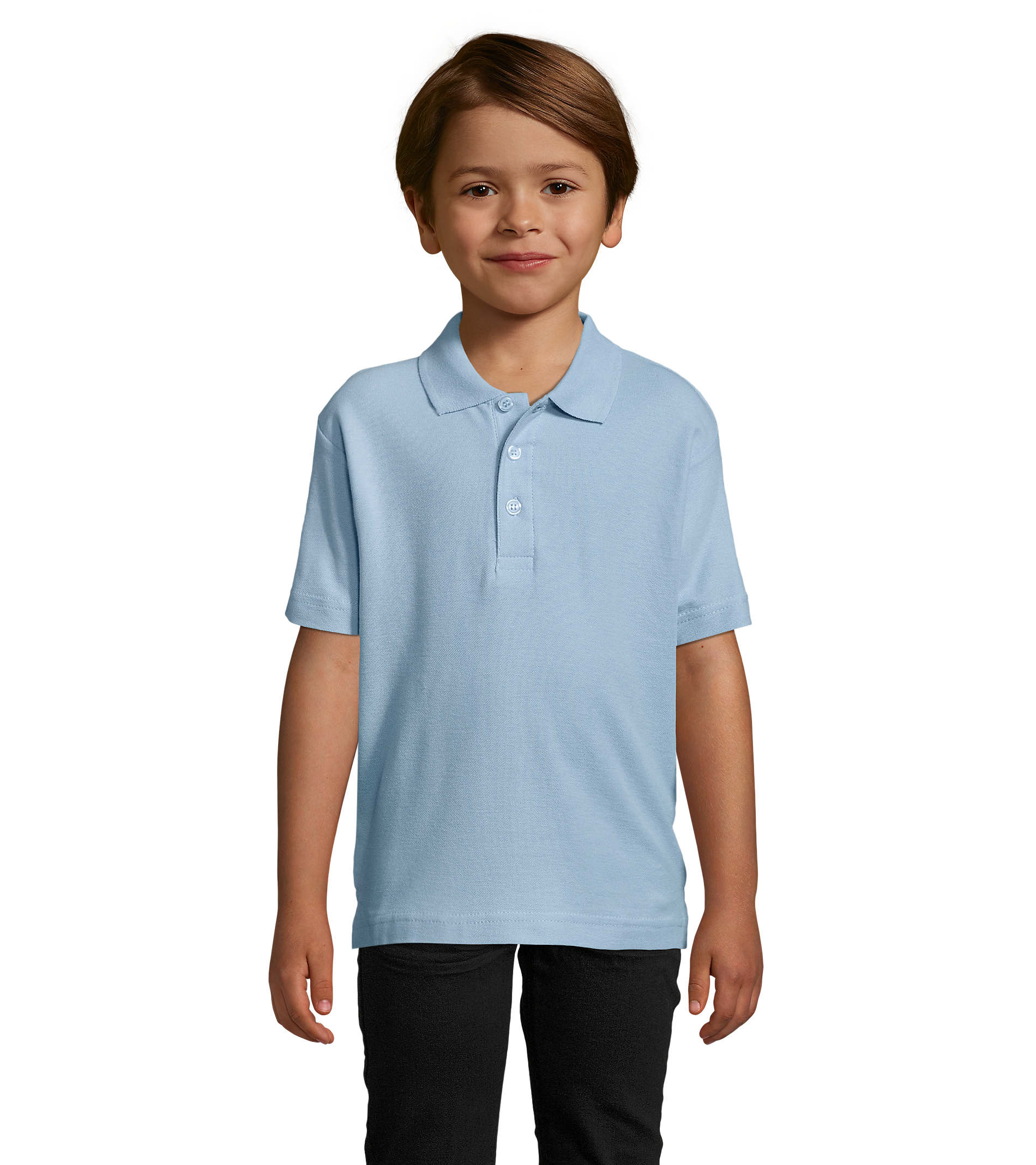 Polo enfant personnalisé coton 170g - SUMMER Ciel Piqué